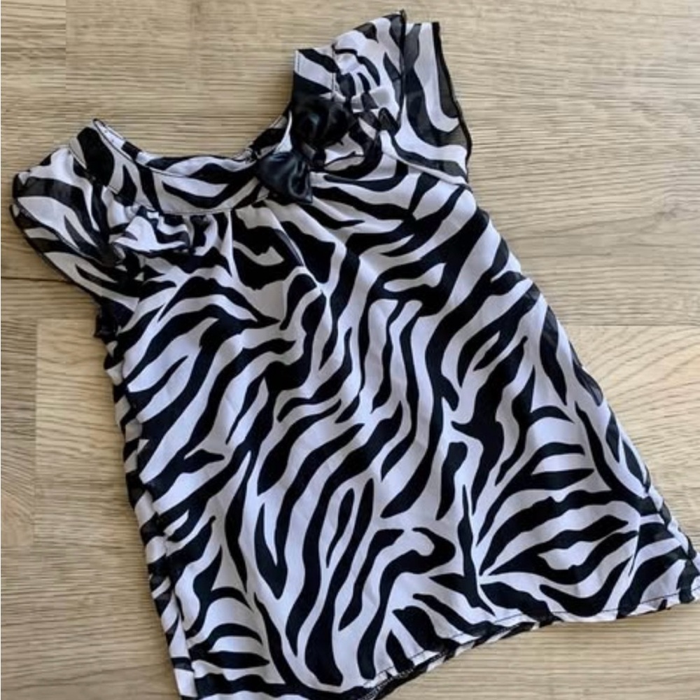 4/$25 | NEW | 🦓 Zebra Print Flutter Sleeve Top for Girls | Size 3T | Healthtex